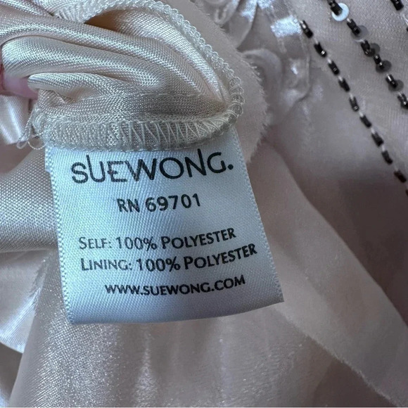 Sue Wong NWT Strapless Pleated Organza Embellished Cocktail Dress Size 2 - Picture 6 of 12